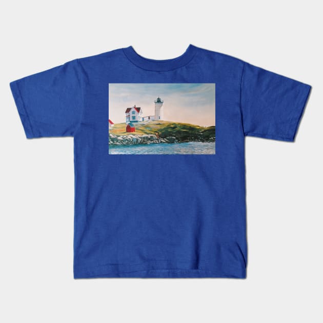 Nubble Lighthouse Kids T-Shirt by WonderWebb